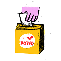 In person voting illustration